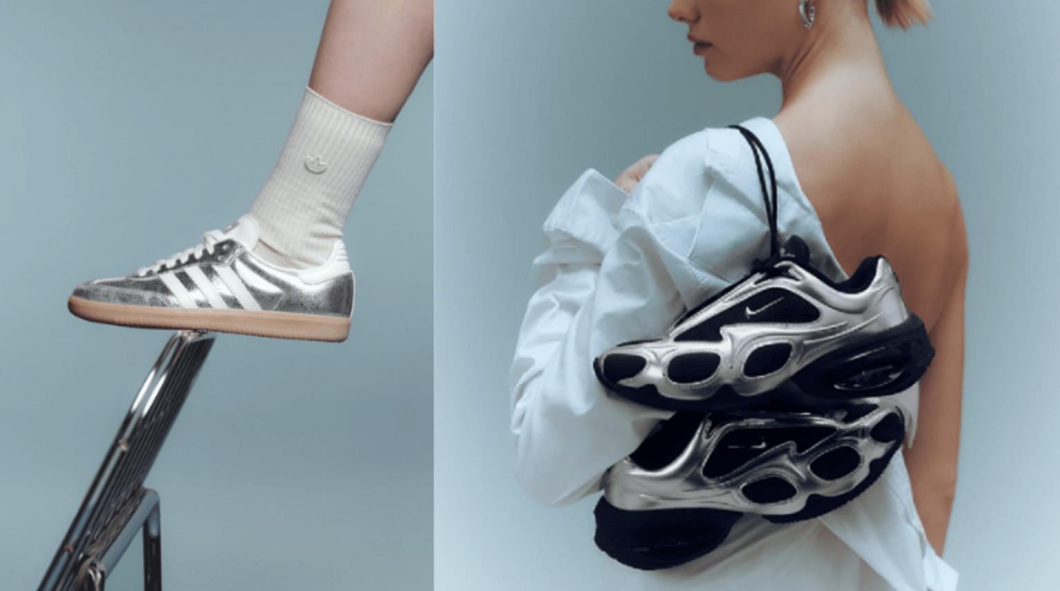 silver sneakers