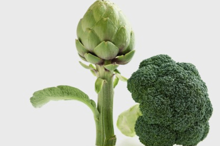 brócoli y alcachofa