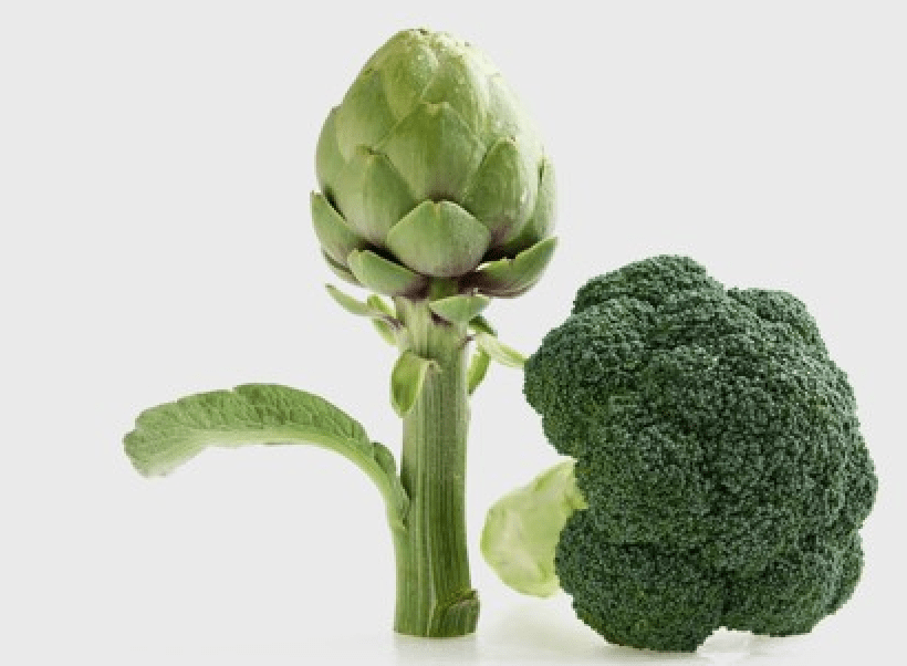brócoli y alcachofa